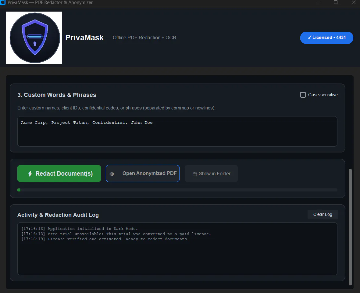 PrivaMask — 100% Offline PDF Redaction  gallery image