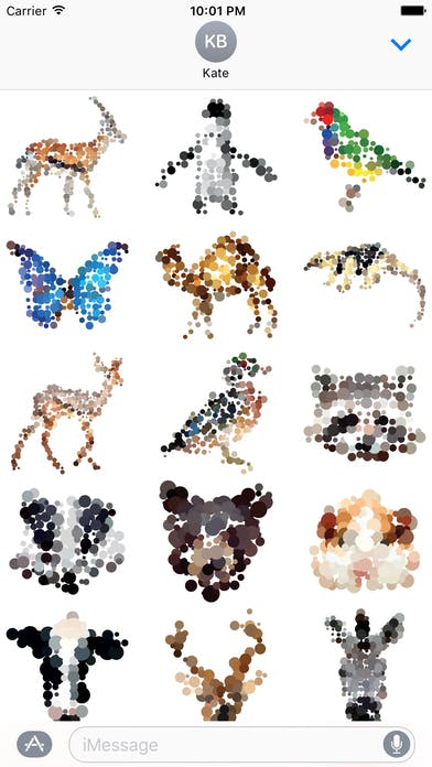 Animated animals iMessage stickers media 2