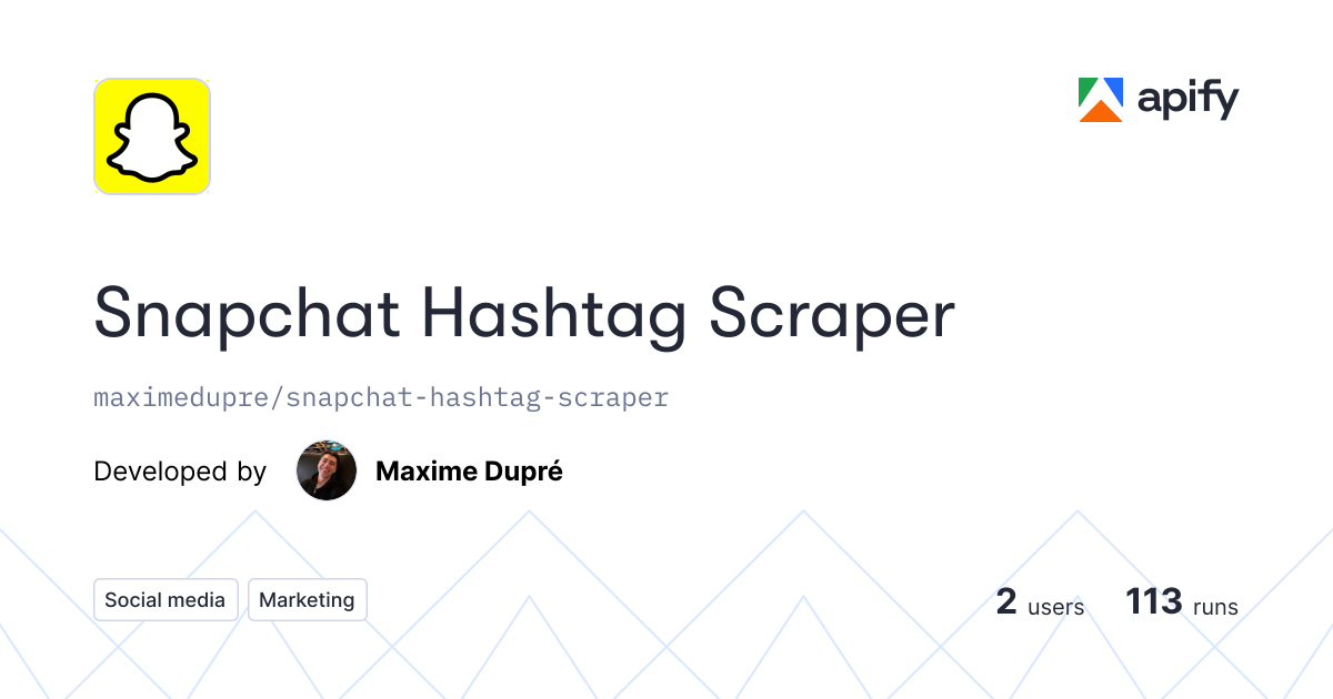 Snapchat Hashtag Scraper gallery image