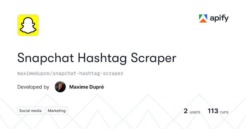 Snapchat Hashtag Scraper screenshot 1