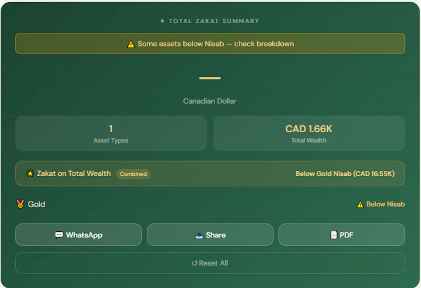Zakat Calculator 2026 screenshot 1