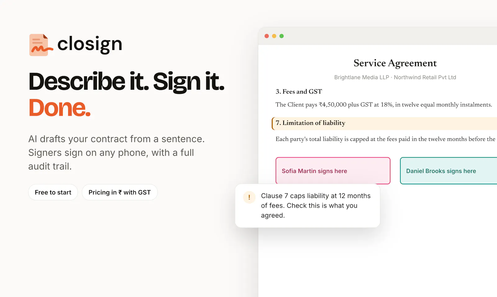 Closign.io screenshot 2