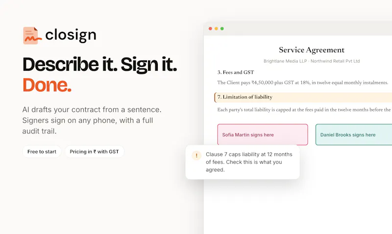 Closign.io screenshot 2