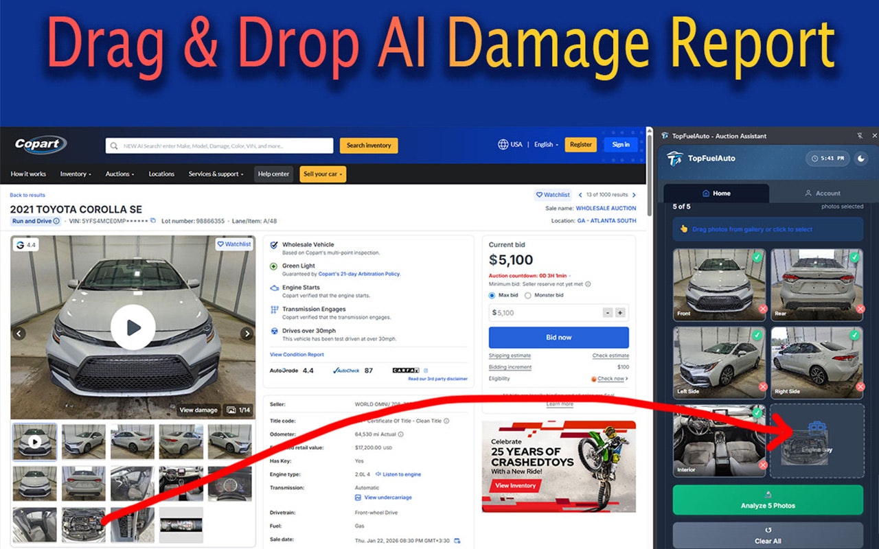TopFuel Auto , AI for Car Auctions - Screenshot 2 showing product features and functionality
