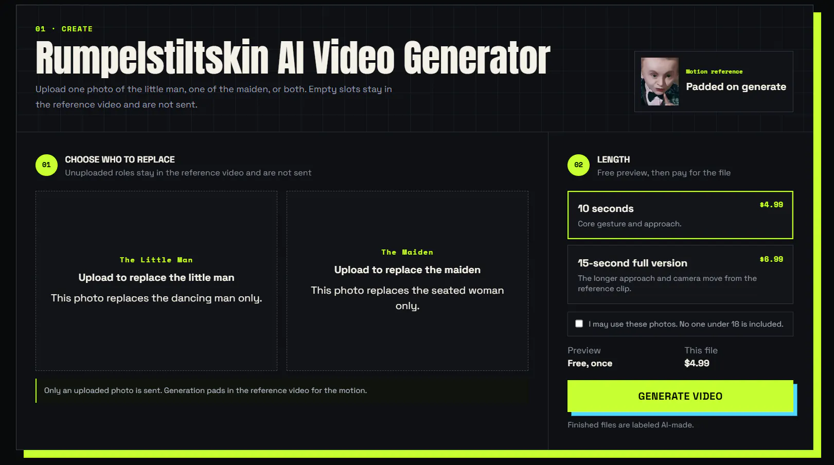 Rumpelstiltskin AI Video Generator gallery image
