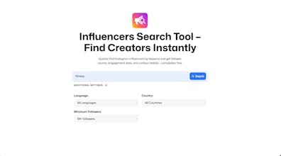 Free Instagram Influencers Search gallery image