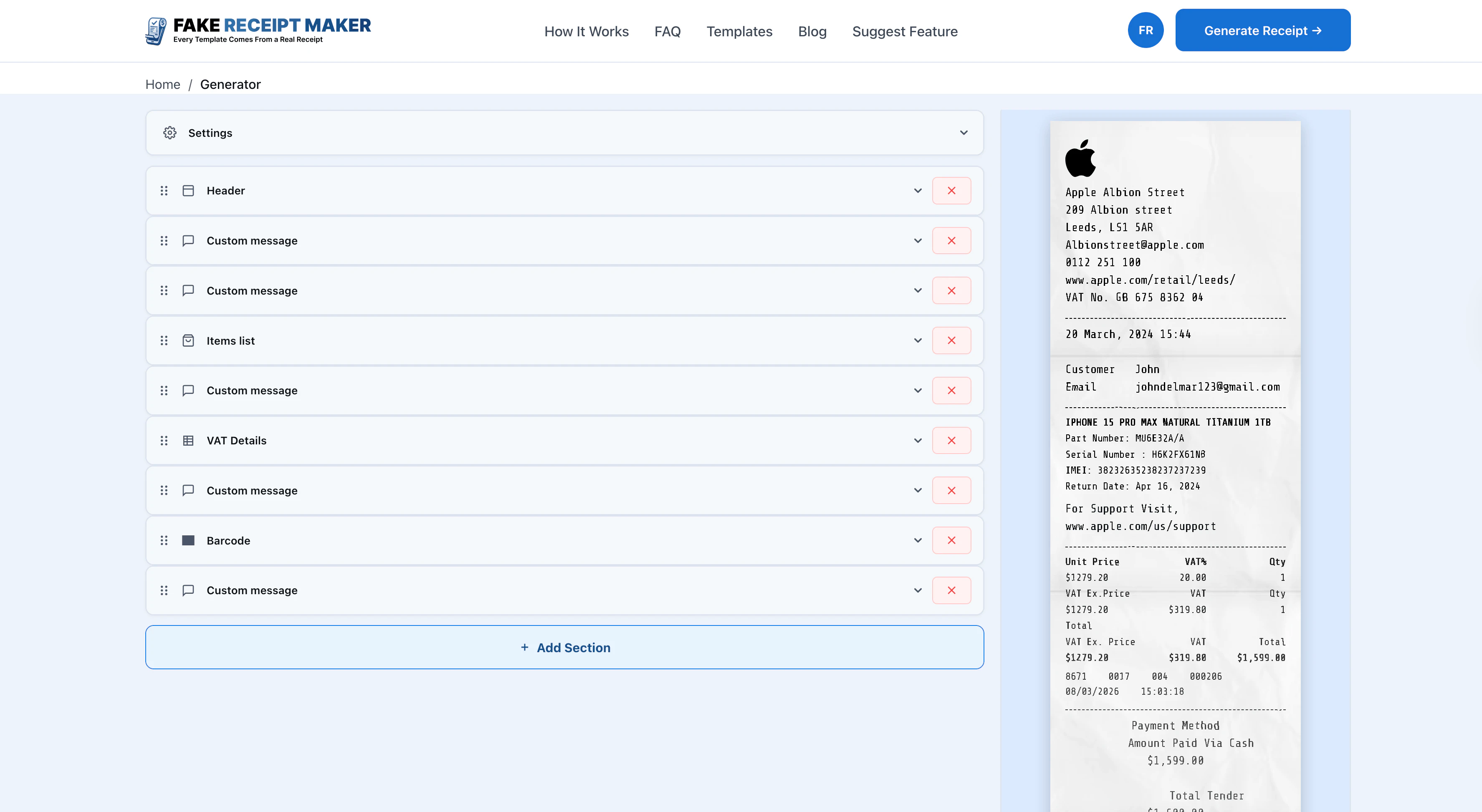 Fake Receipt Maker 대표 미리보기