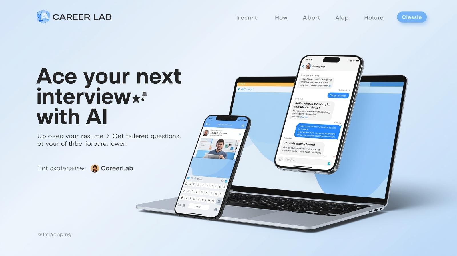 Mídia 2 de Você tem um laboratório de carreira - Entrevistas simuladas baseadas em currículo com feedback instantâneo