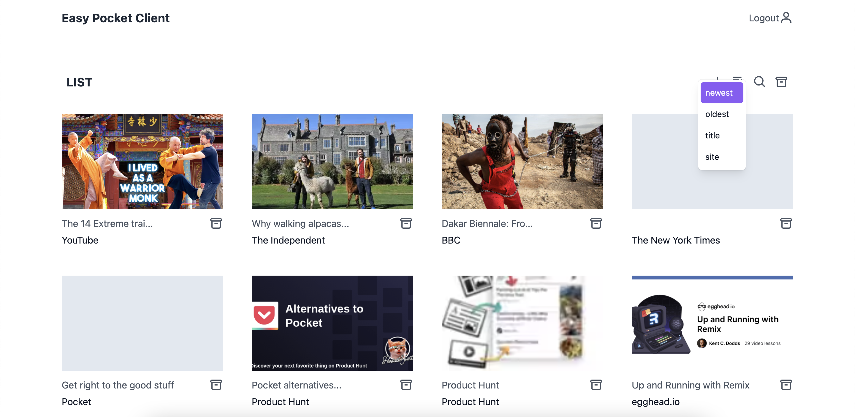 ไคลเอนต์กระเป๋าง่าย - ไคลเอนต์เบาและง่ายสำหรับ getPocket.com media 3