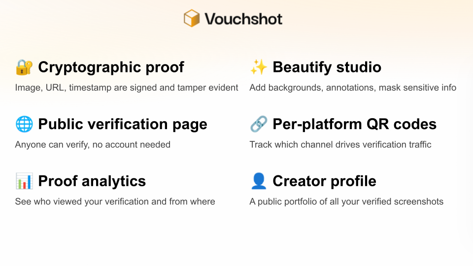 VouchShot - Verifiable Screenshots gallery image