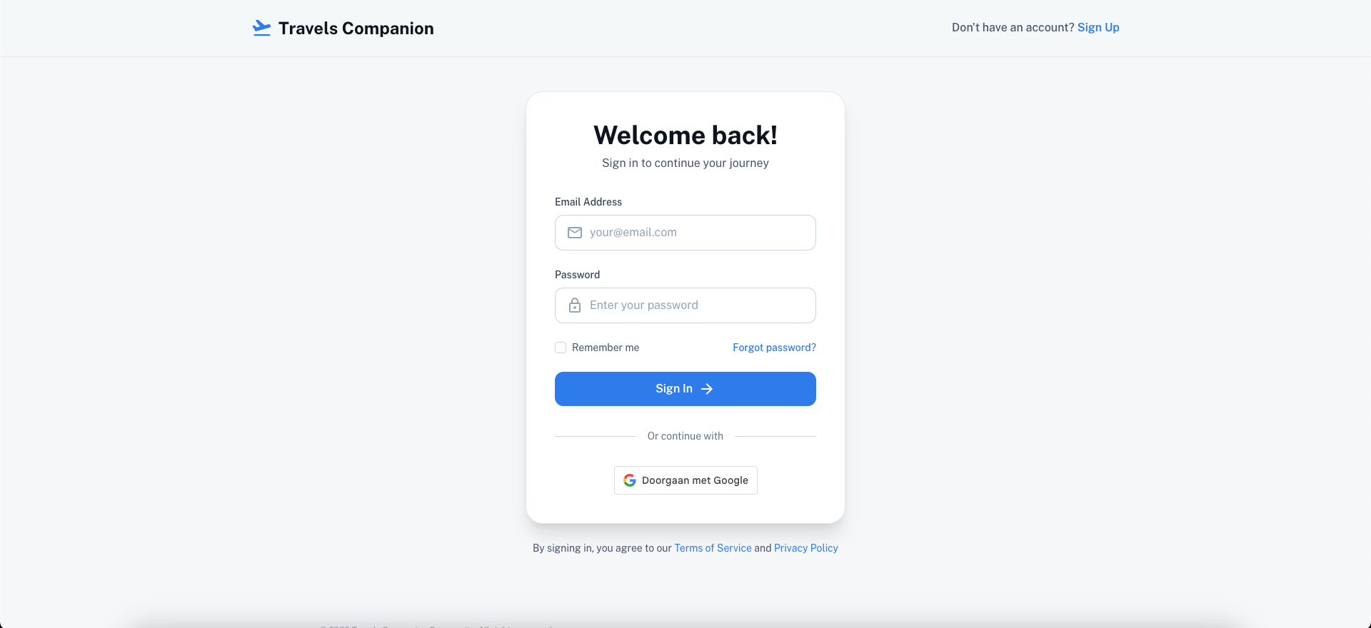 Travels Companion - Screenshot 3 showing product features and functionality