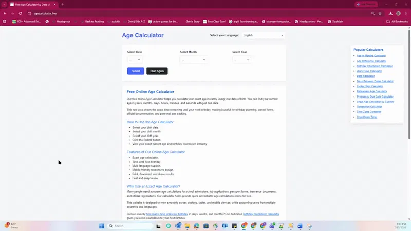 AgeCalculator.live screenshot 1 (video preview)