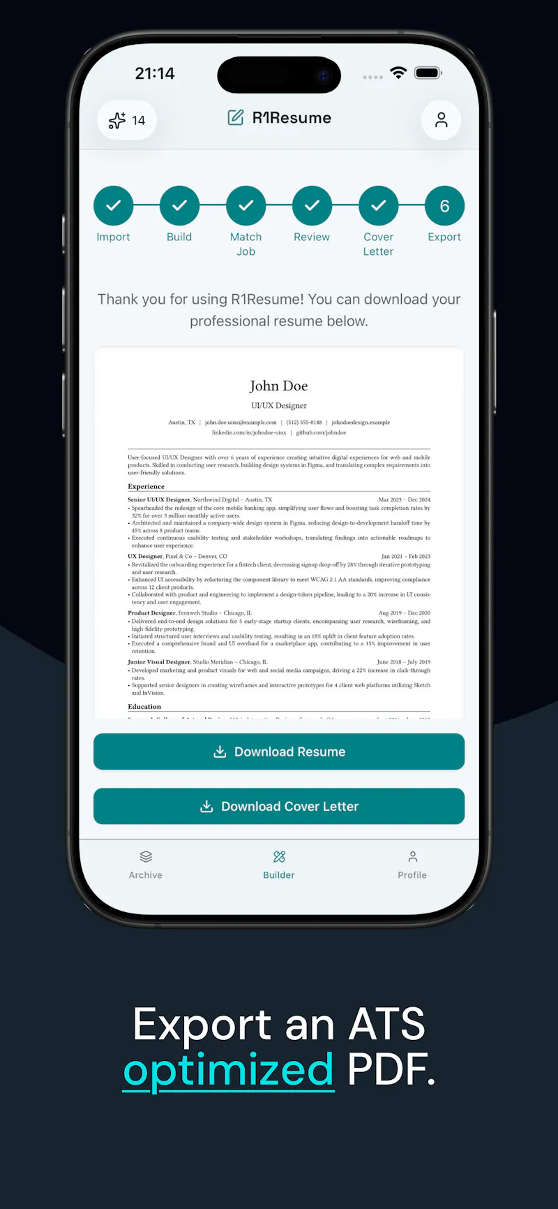 R1Resume screenshot 11
