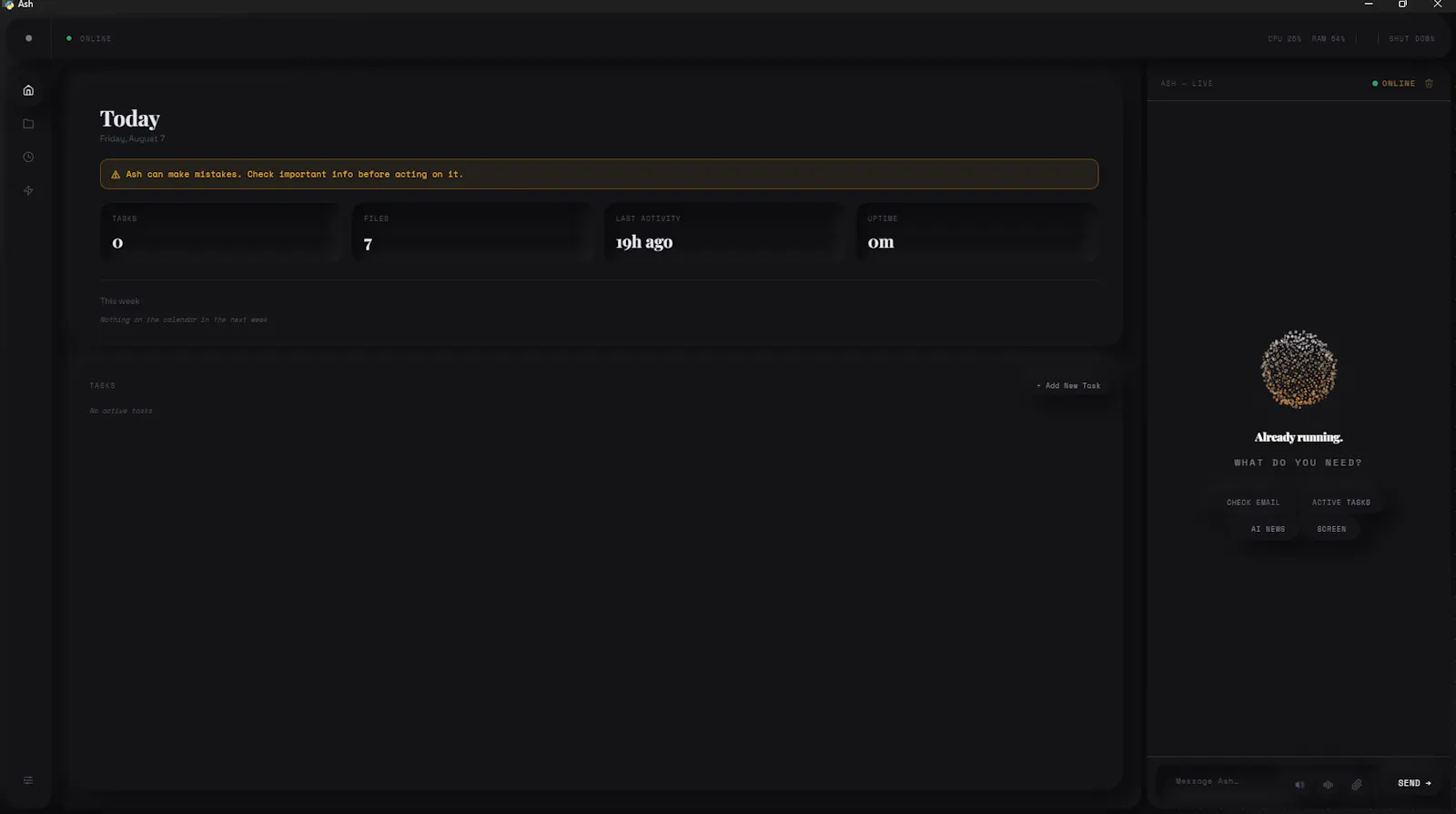 Ash — AI Chief of Staff screenshot 1