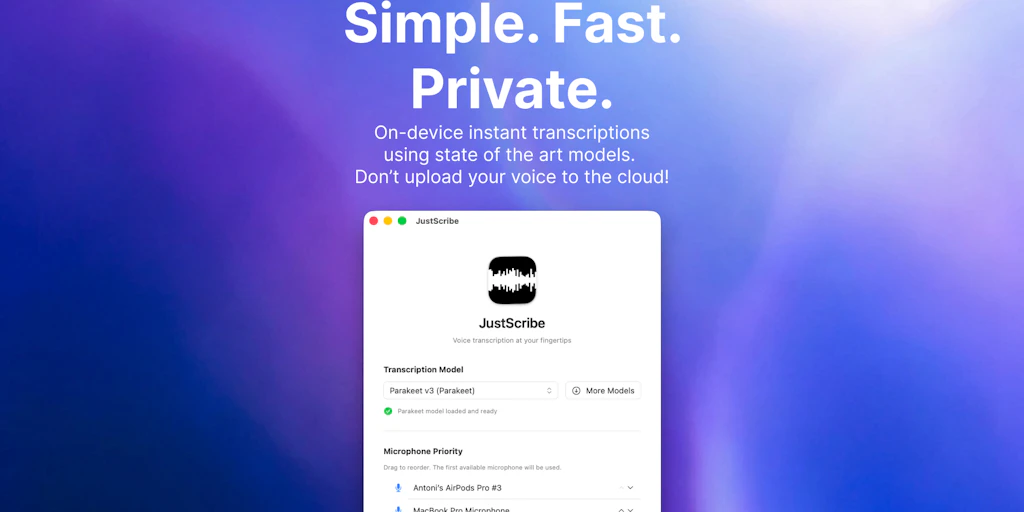 JustScribe:裝置端即時語音轉錄