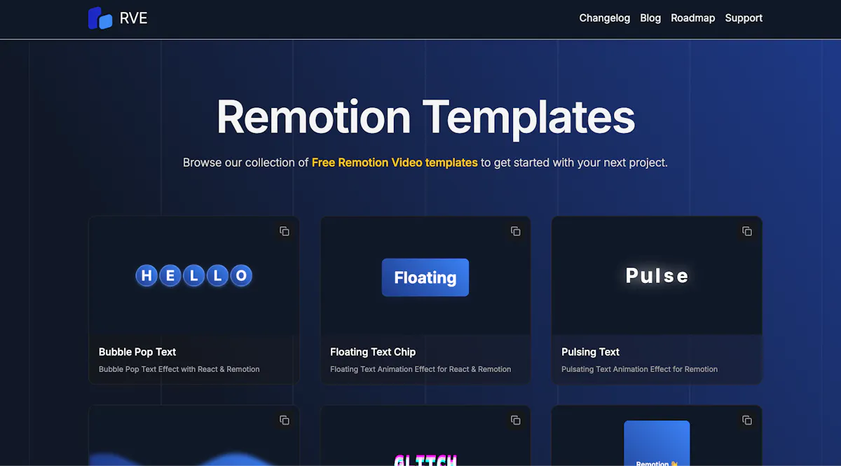 Remotion Templates by RVE