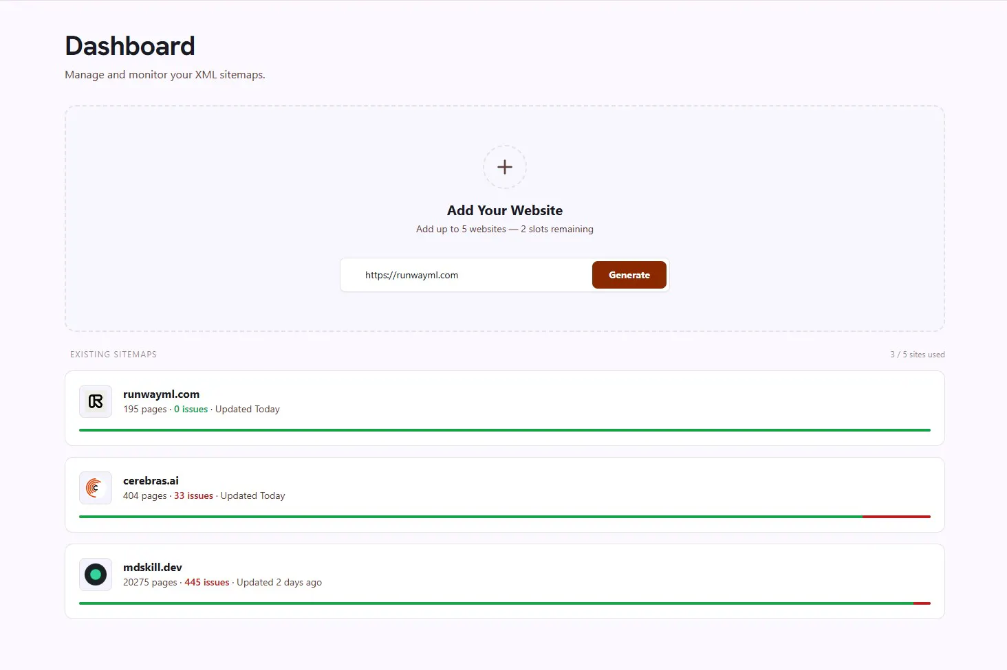 sitemapgenerator.ai 截图 2