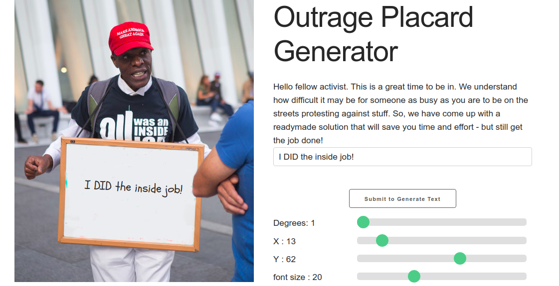Outrage Placard Generator gallery image