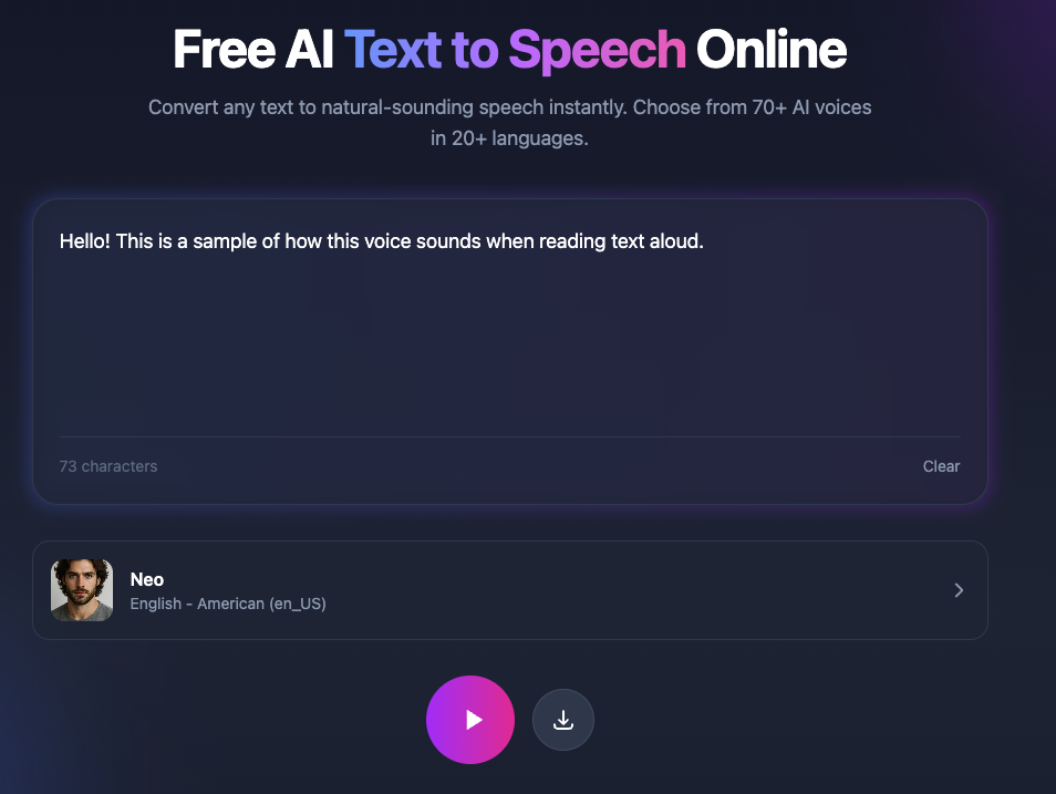 TextToSpeech.tech gallery image