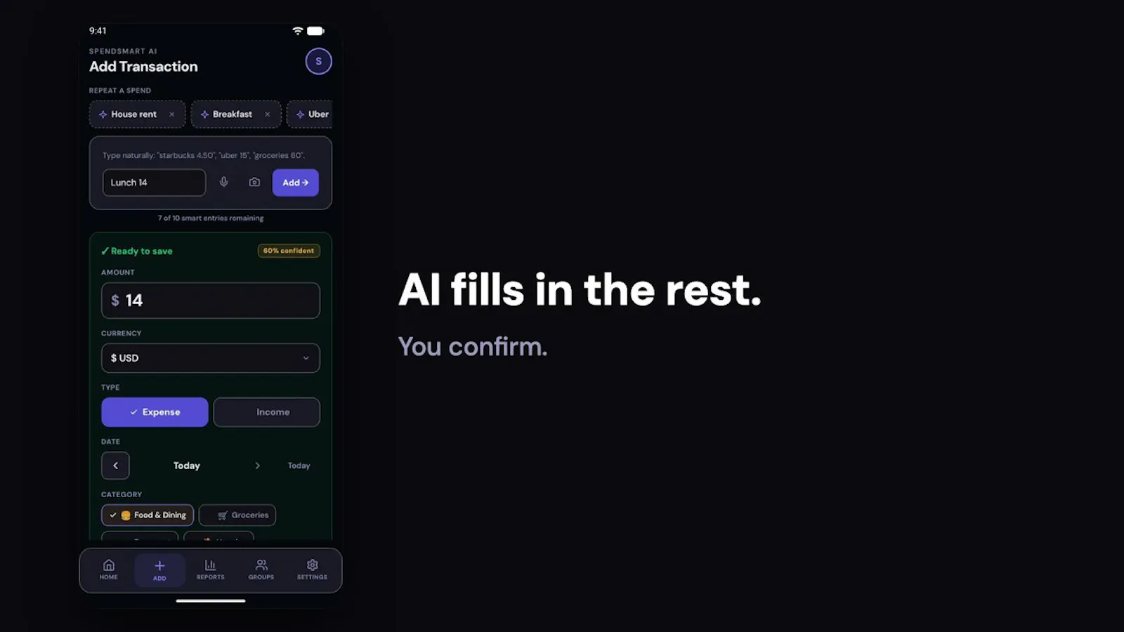 SpendSmart AI screenshot 1 (video preview)