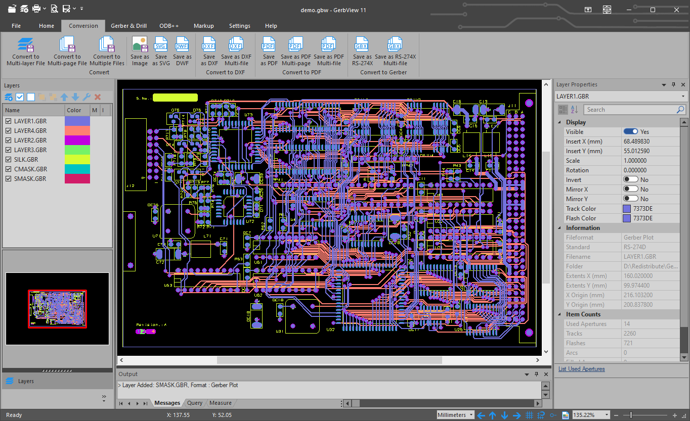GerbView - Main product screenshot demonstrating key features and user interface