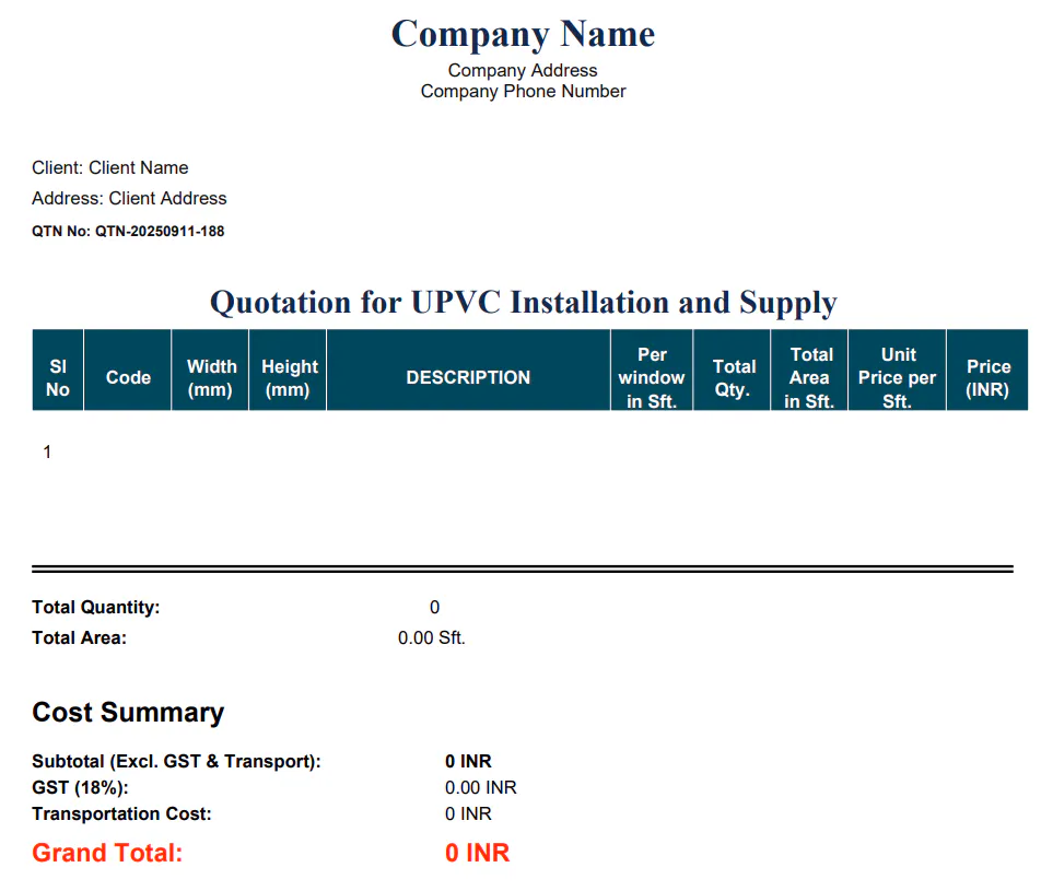 Instant Pricing Tool for UPVC Windows gallery image