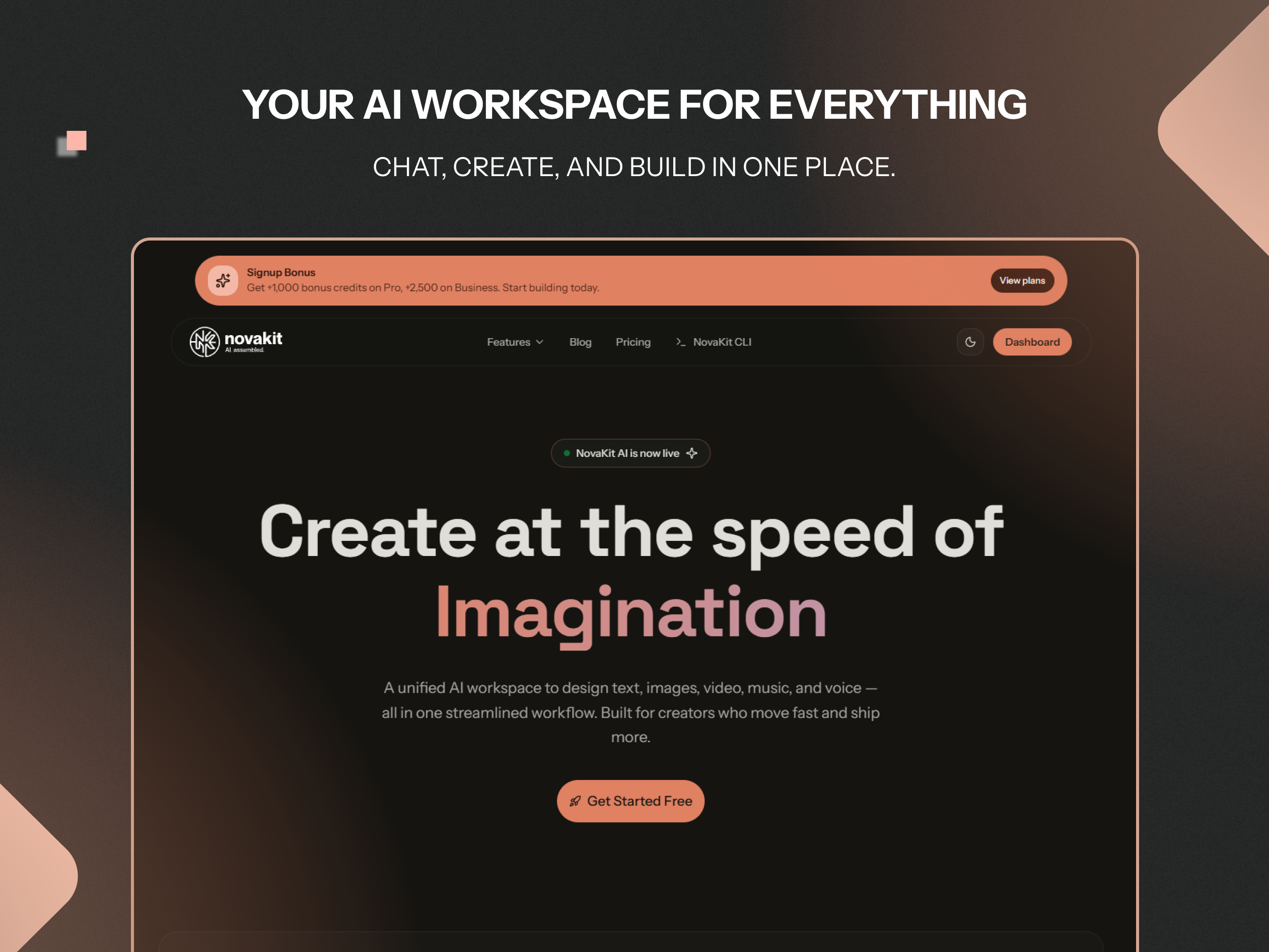 NovaKit AI - Main product screenshot demonstrating key features and user interface