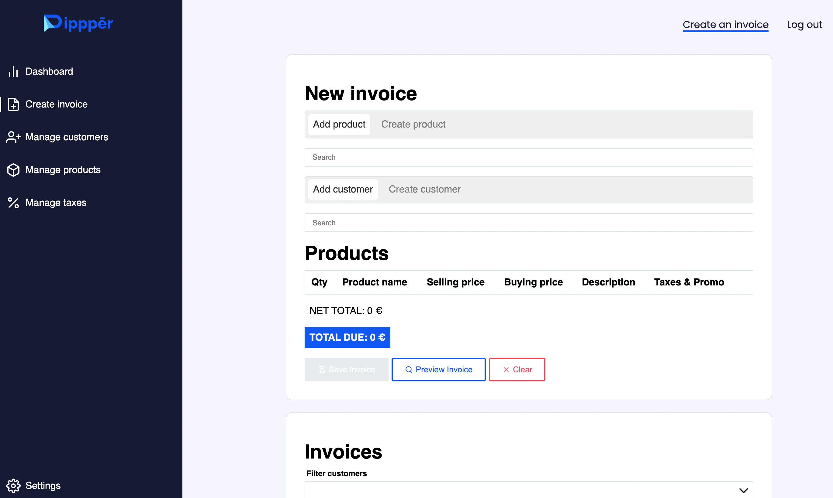 Dippper - The simplest online tool for creating high-quality invoices. -  SideProjectors | Marketplace to buy and sell & discover side projects.