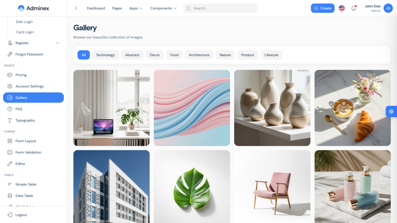 Adminex - React Admin Dashboard Template gallery image
