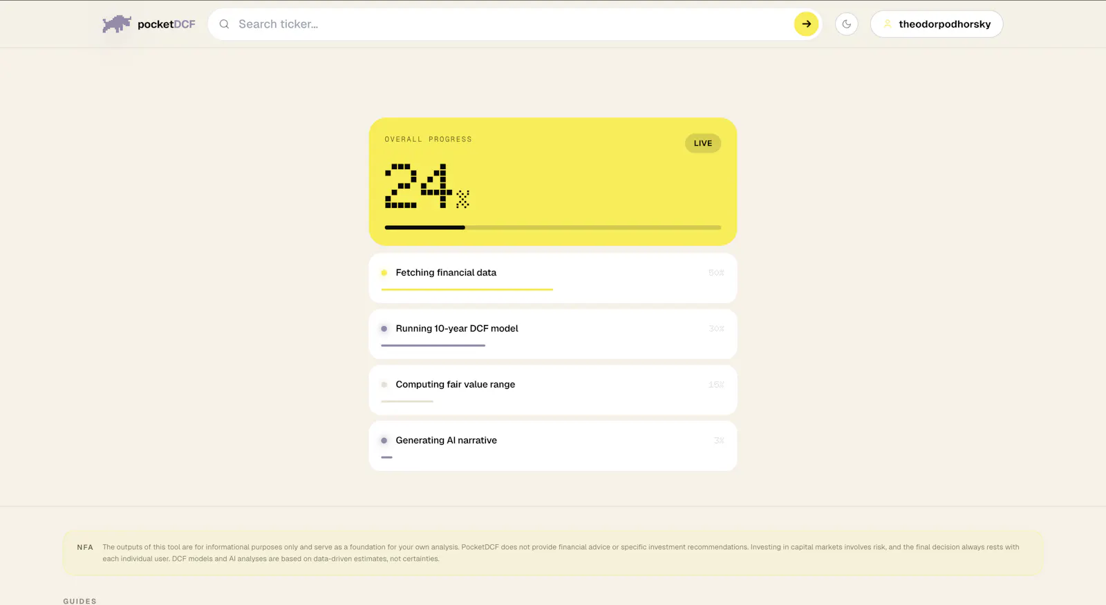 pocketDCF screenshot 7