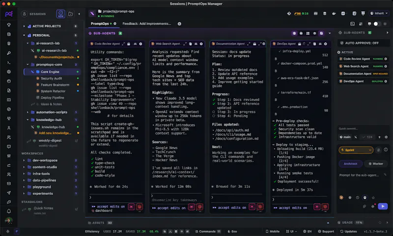 PromptOps: IDE for CLI AI Coding Agents screenshot 2