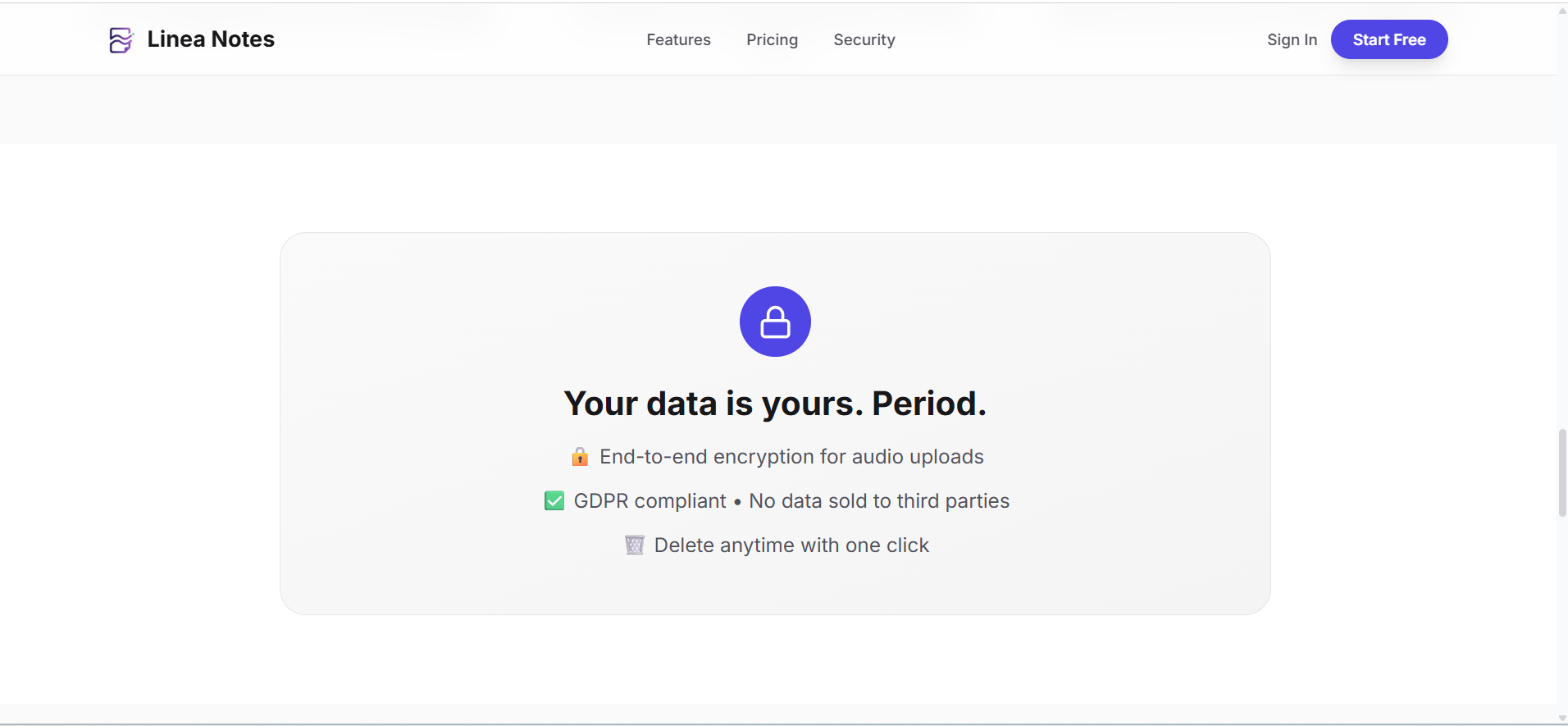 Linea Notes - Screenshot 4 showing product features and functionality