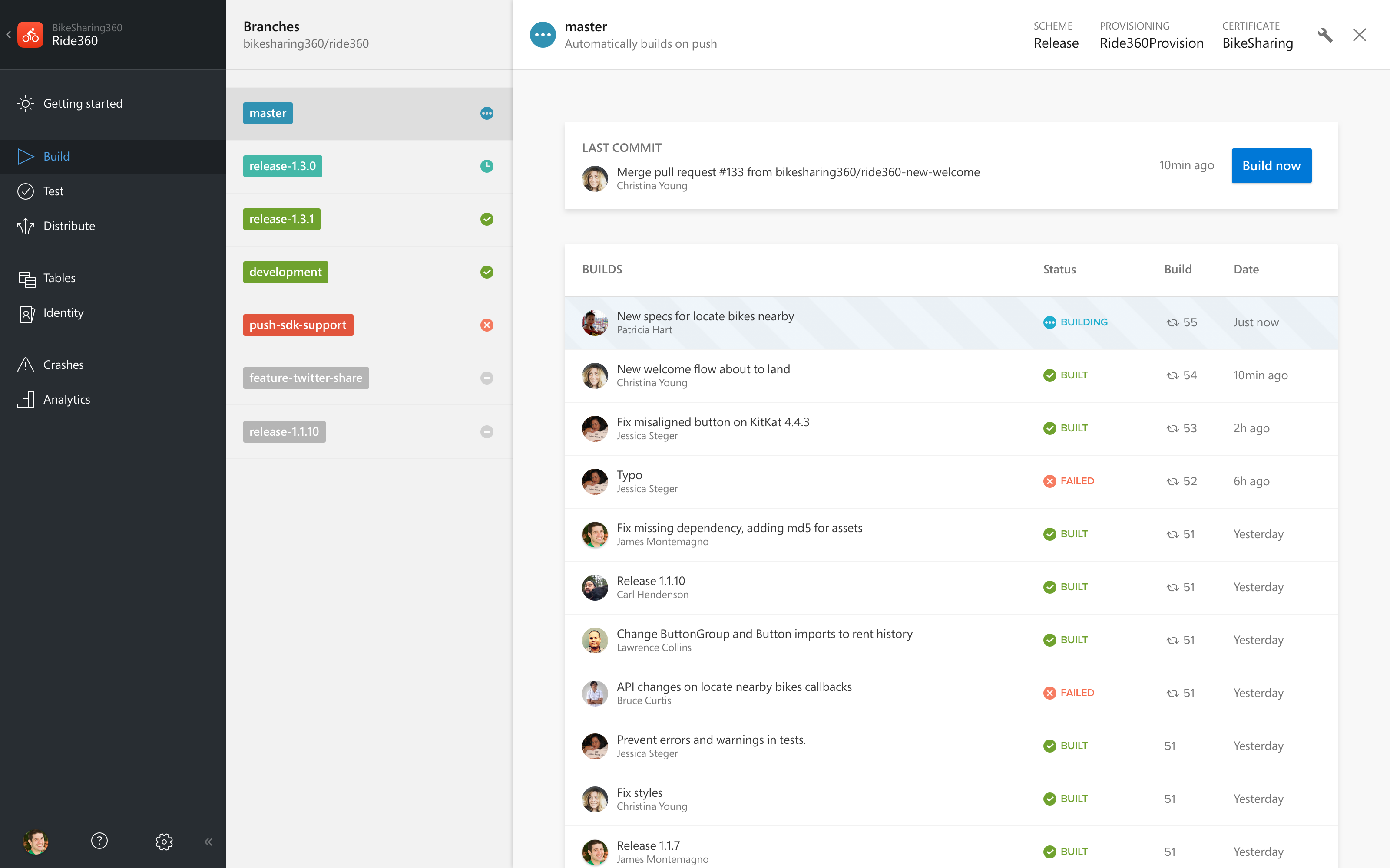 Visual Studio Mobile Center gallery image