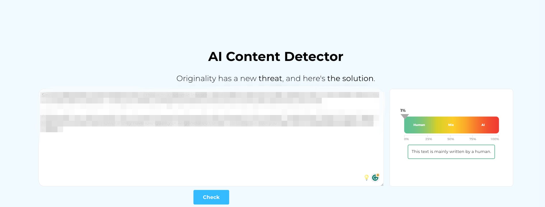 AI Content Detector from Crossplag media 2