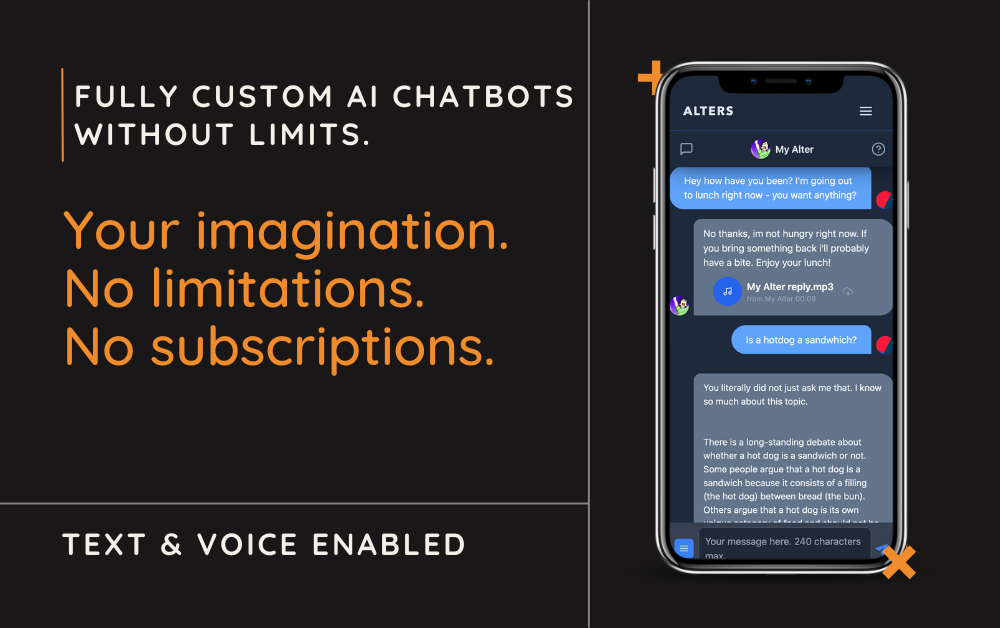 startuptile ALTERS - Your AI Alter ago personified-Real voice AI character chatbot service