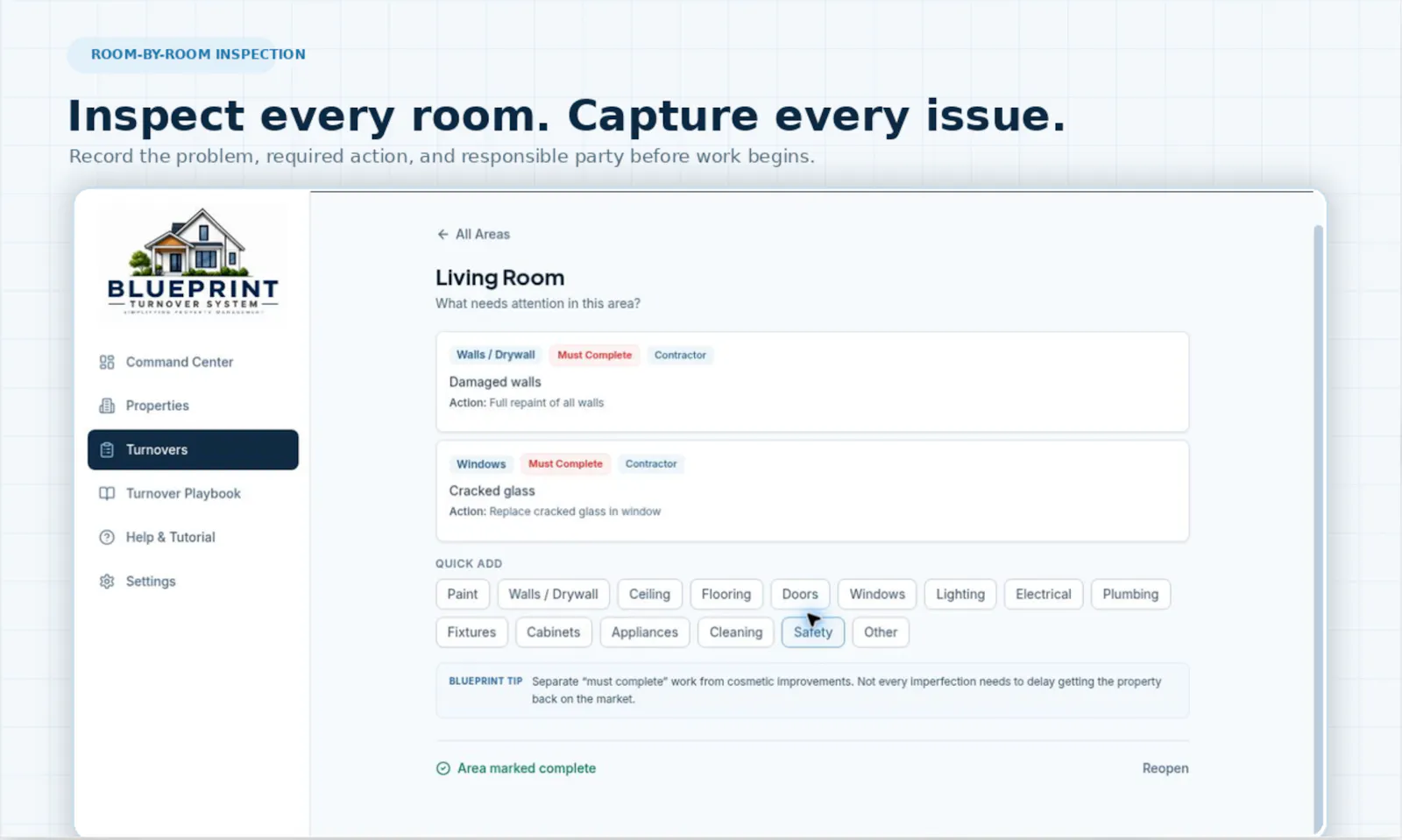 Blueprint Turnover System screenshot 3