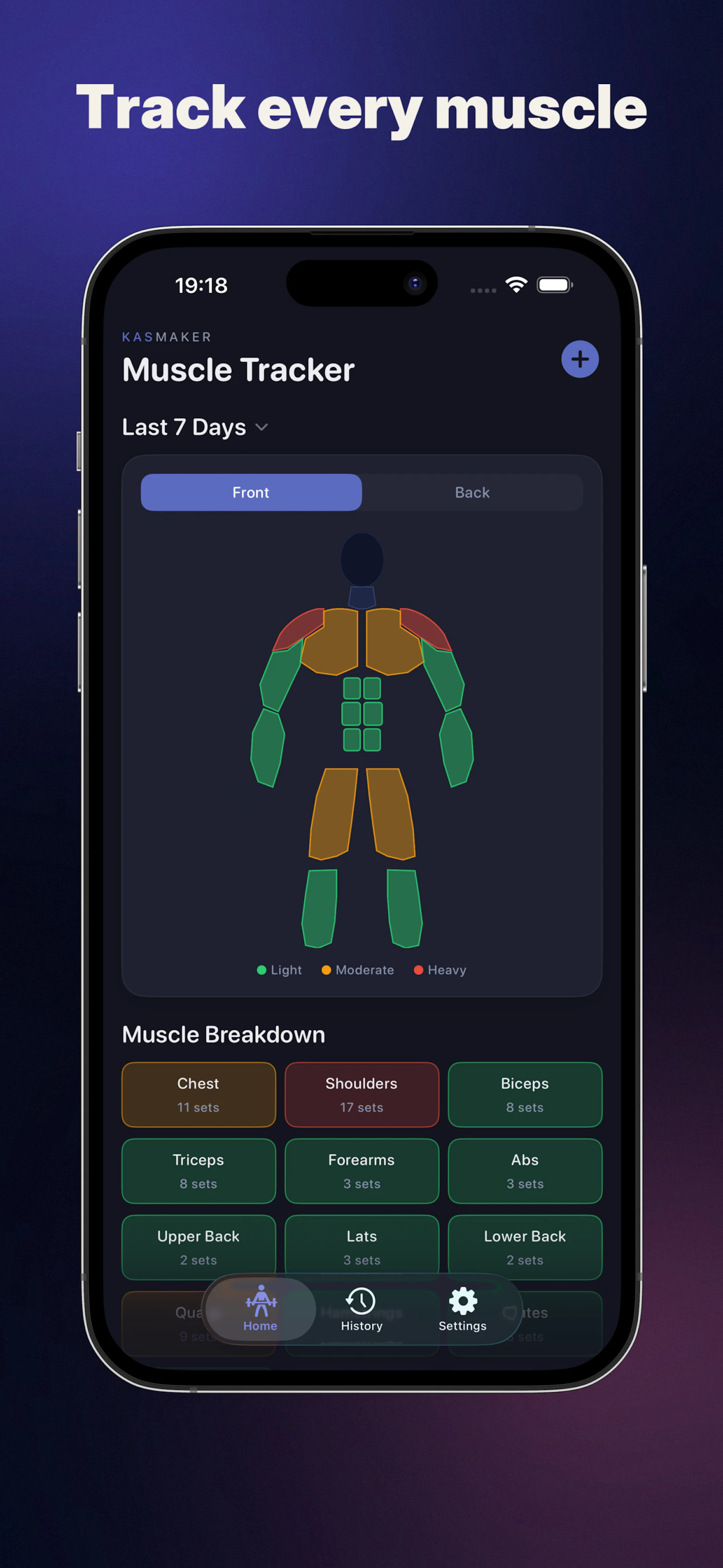 KasMaker: Muscle Tracker screenshot 1
