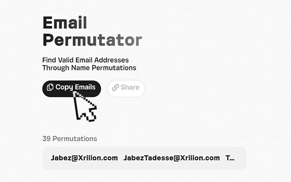 Электронная почта Permutator - Найти действительные адреса электронной почты через перестановки имени медиа 1