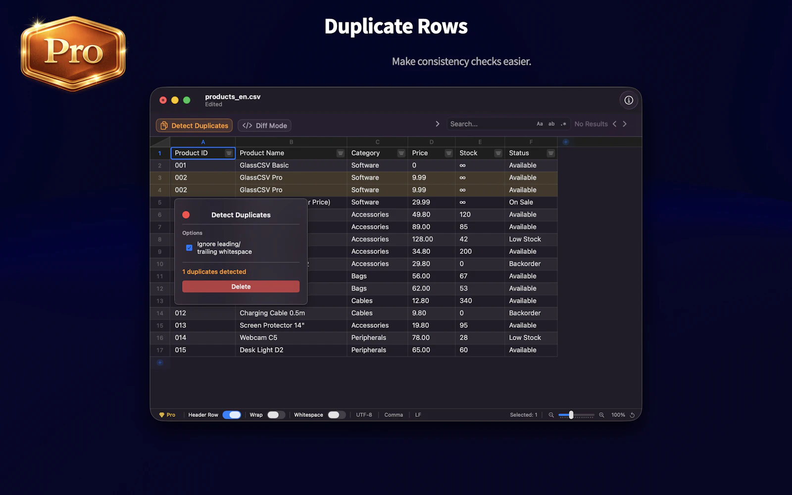 GlassCSV screenshot 7