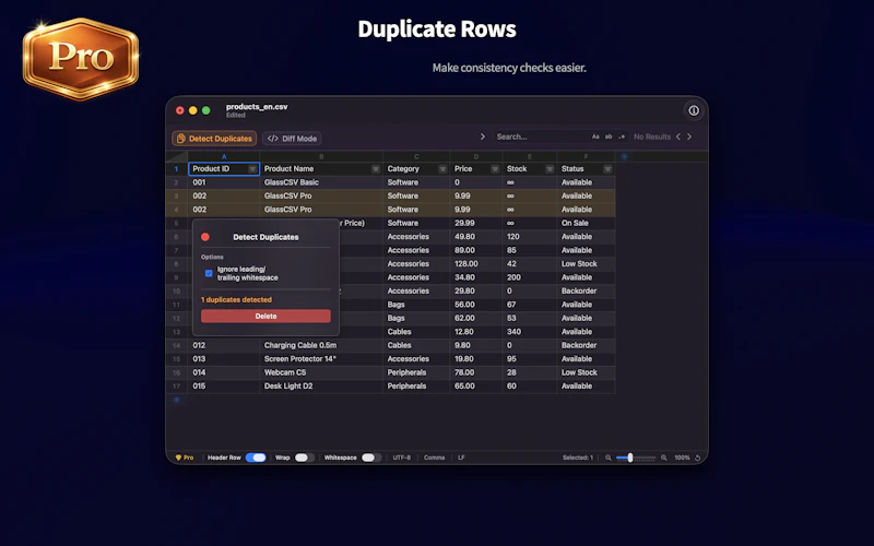 GlassCSV screenshot 7