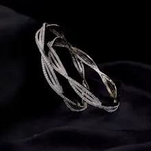Bloom Circlet Rhodium Plated Bangles gallery image