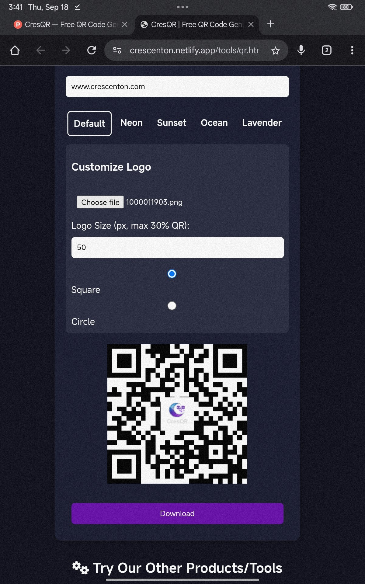 Cresqr - Benutzerdefinierte Logo -QR -Codes mit Schutz. Medien 3