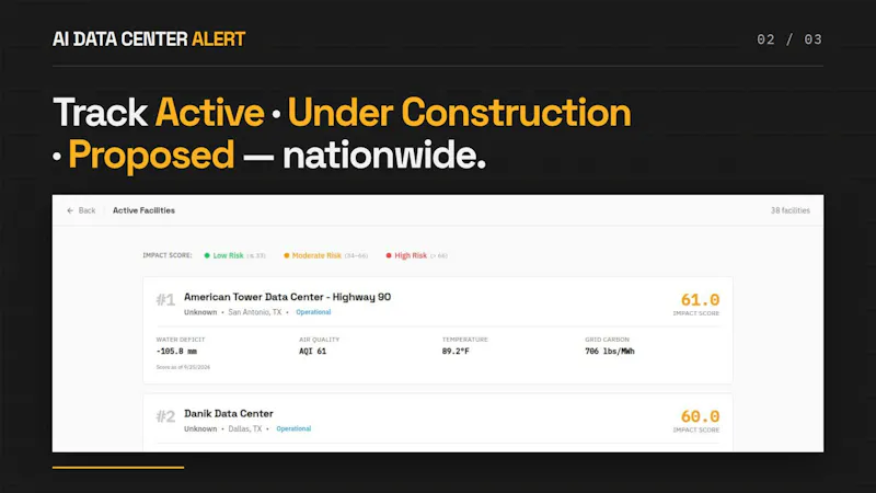 AI Data Center Alert screenshot 2