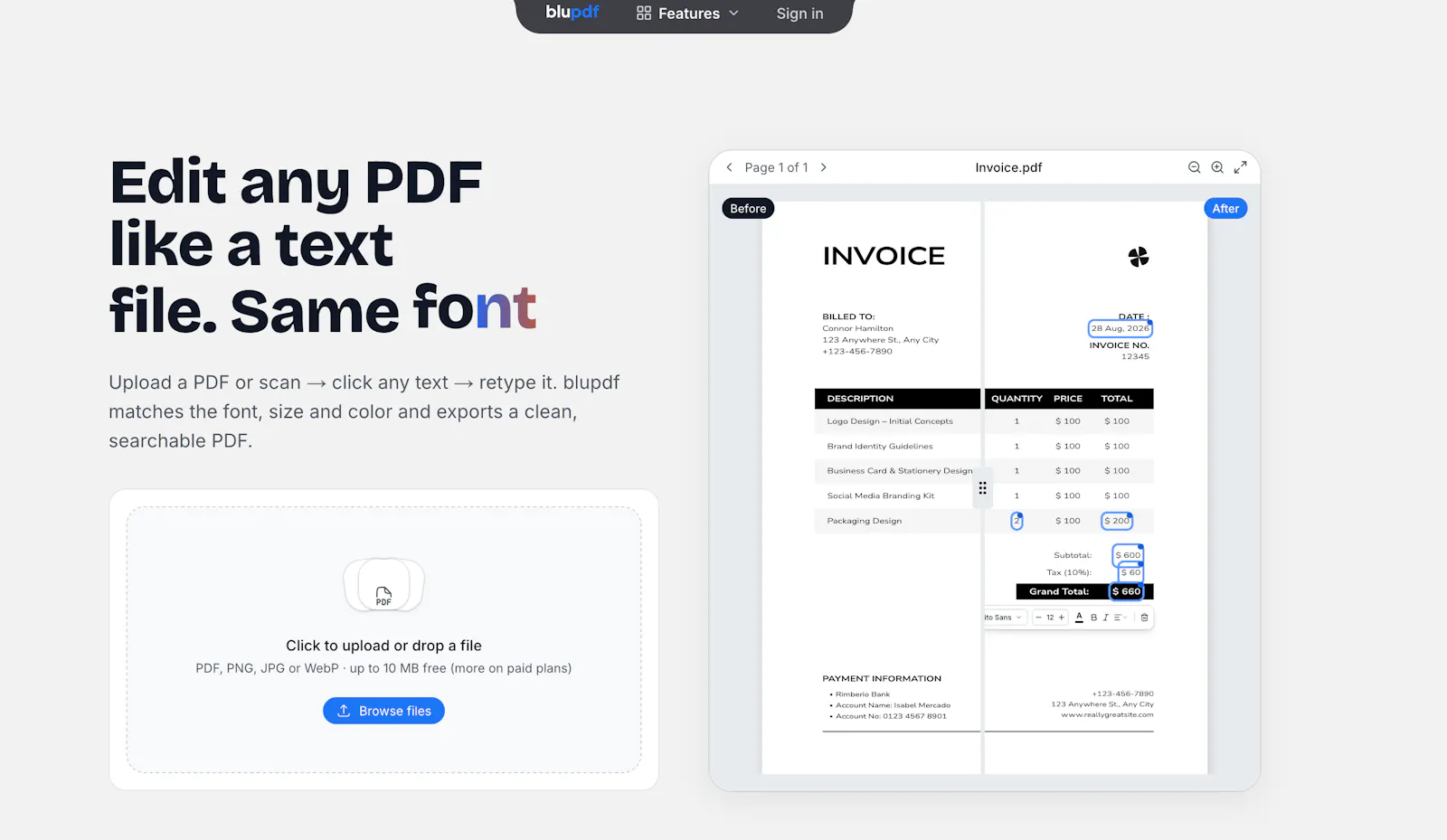 blupdf screenshot 1