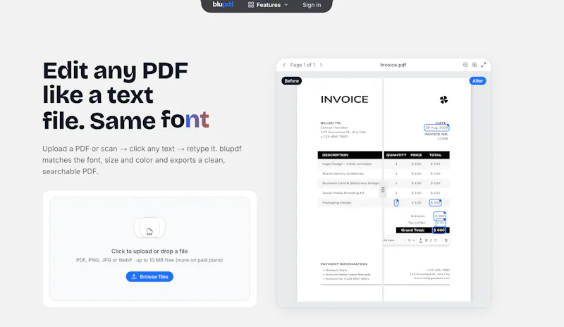blupdf screenshot 1