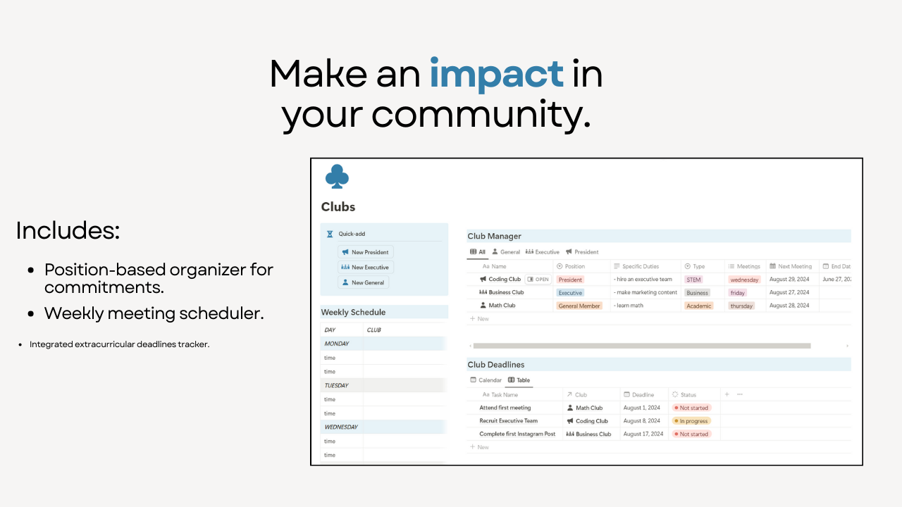 Notion Student Dashboard gallery image