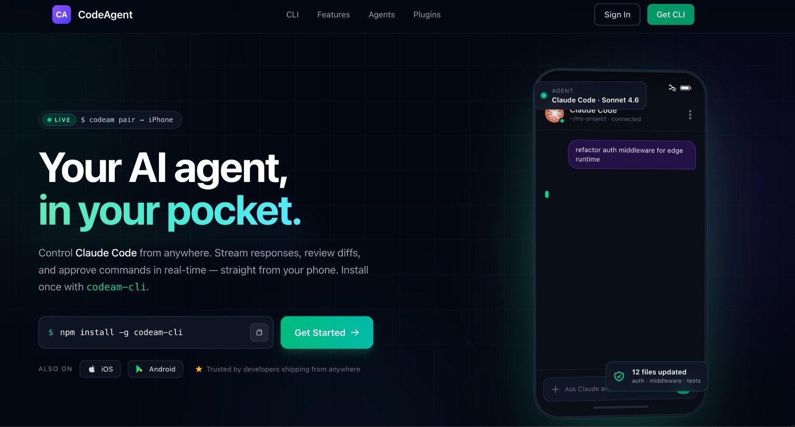 CodeAgent Mobile gallery image