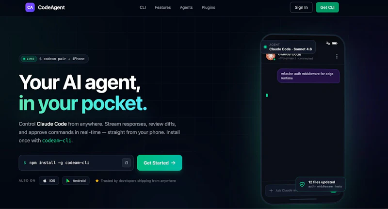 CodeAgent Mobile screenshot 1