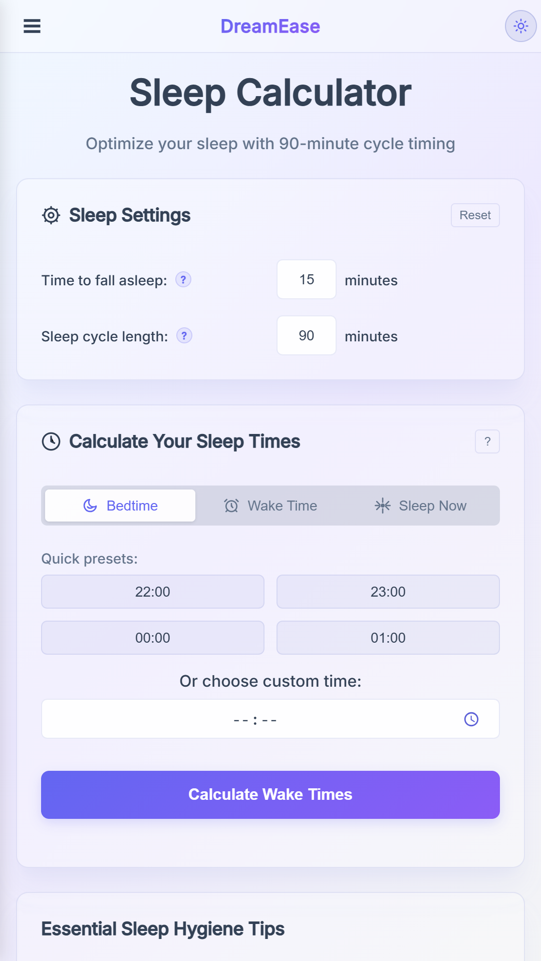 Dreamease - Sleep & Wake Time Calculator media 3