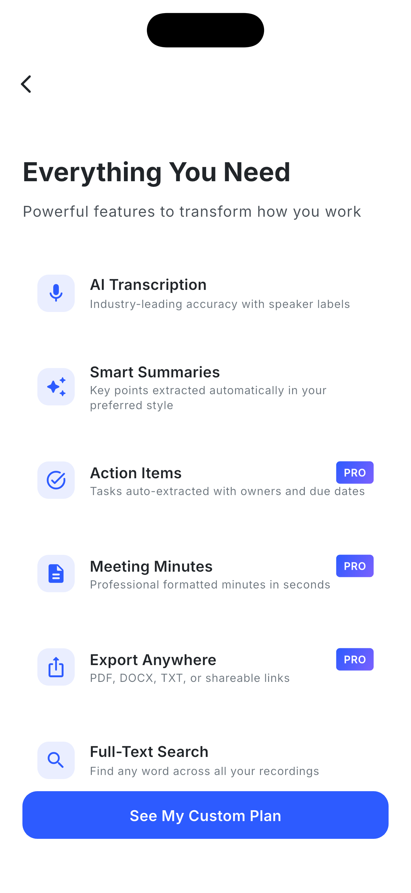 AI Note Transcribe & Summarize  - Screenshot 3 showing product features and functionality